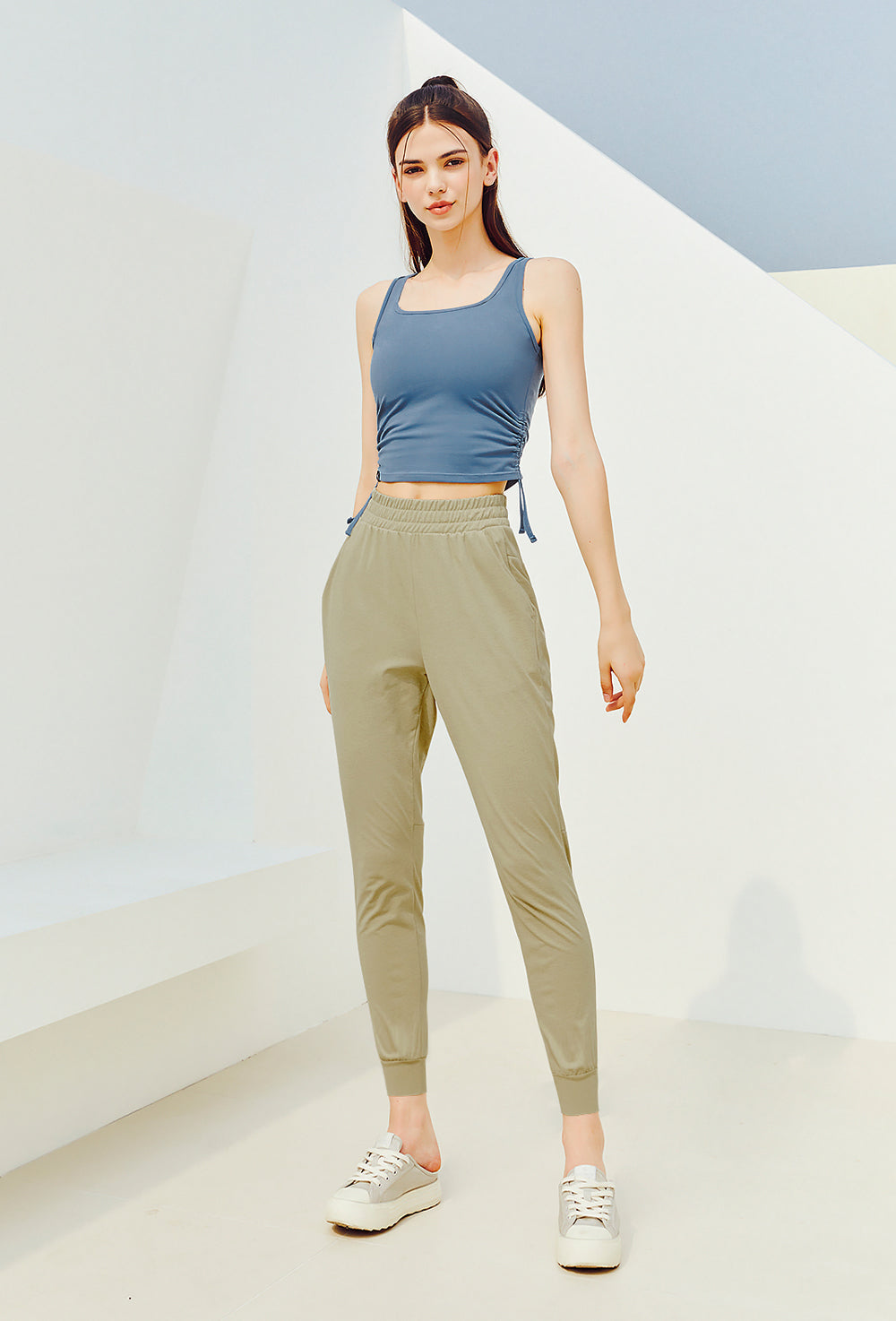 Side Shirring Sleeveless - Cy Blue