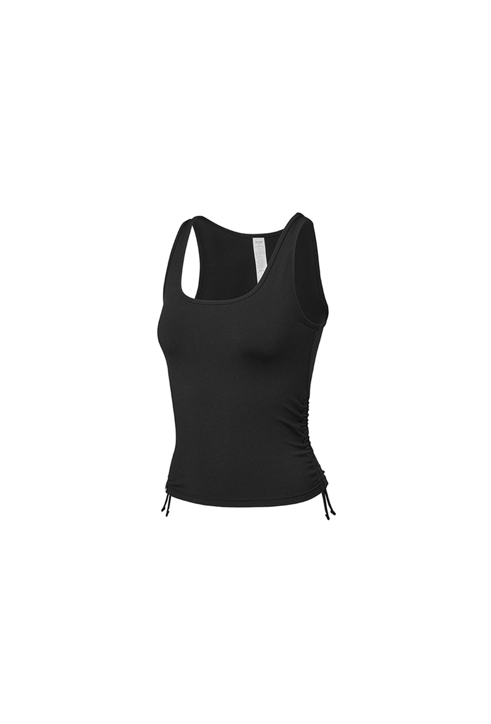 Side Shirring Sleeveless - Black