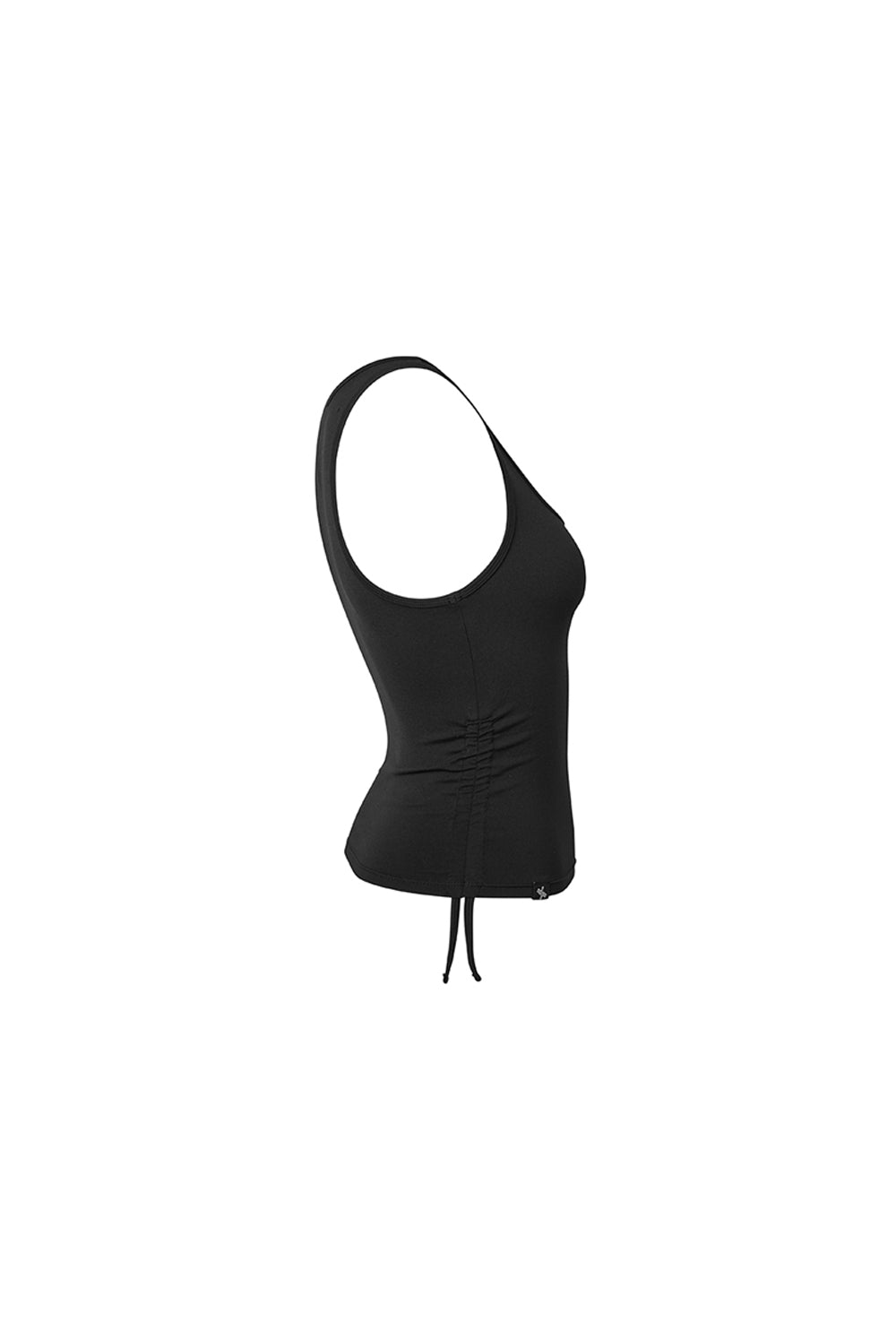 Side Shirring Sleeveless - Black