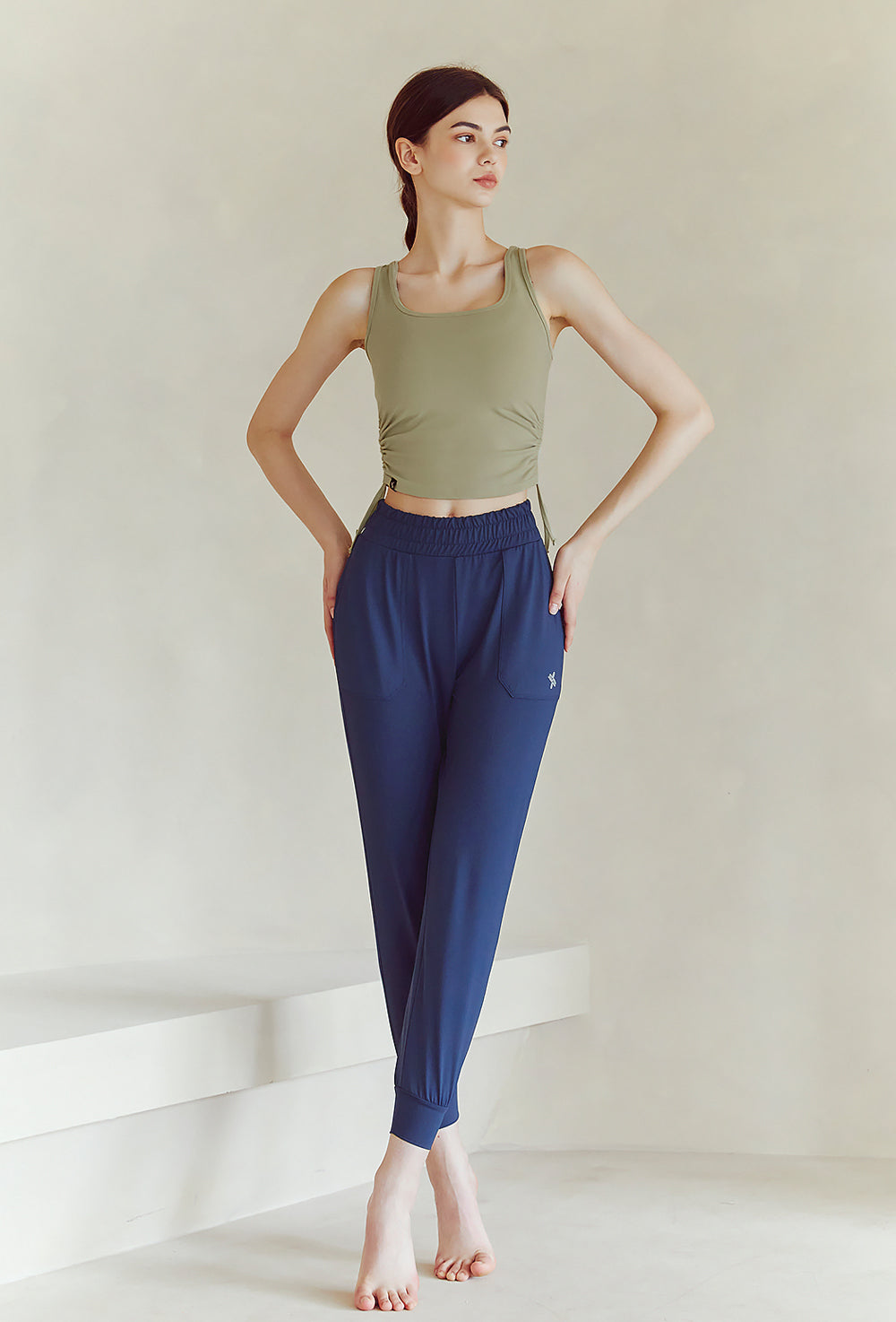 Side Shirring Sleeveless - Sage Moss