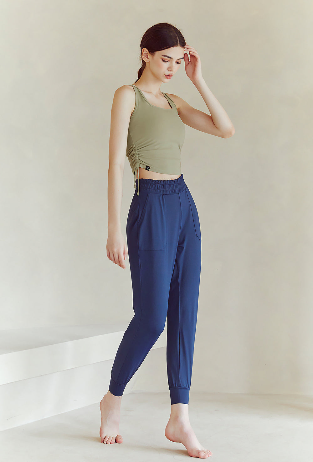 Side Shirring Sleeveless - Sage Moss