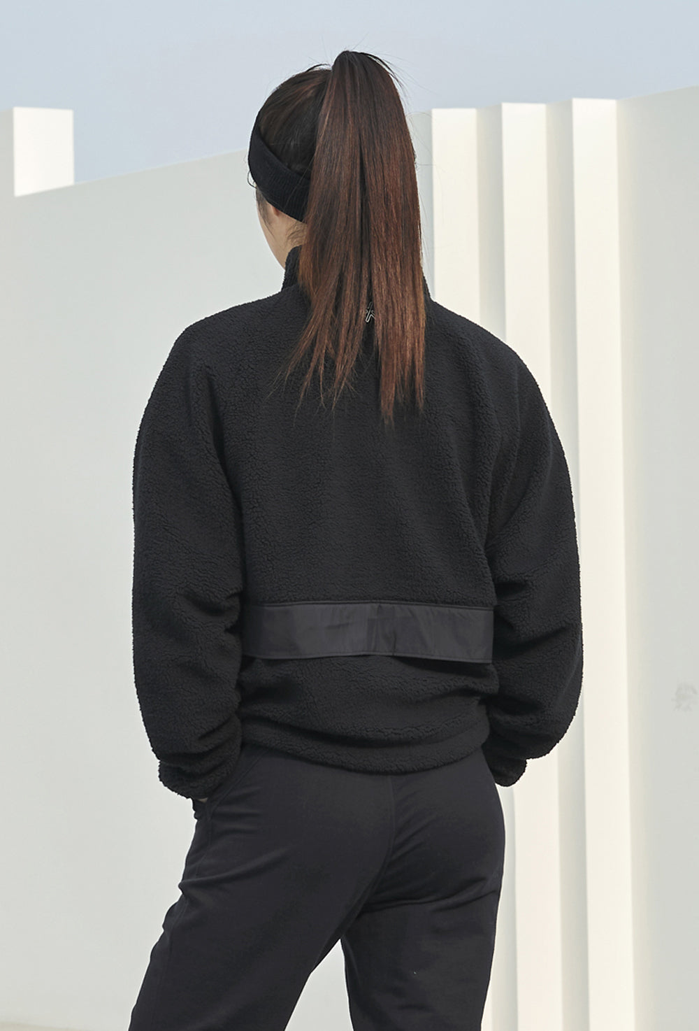 Soft Fleece Zip-Up Jacket - Black