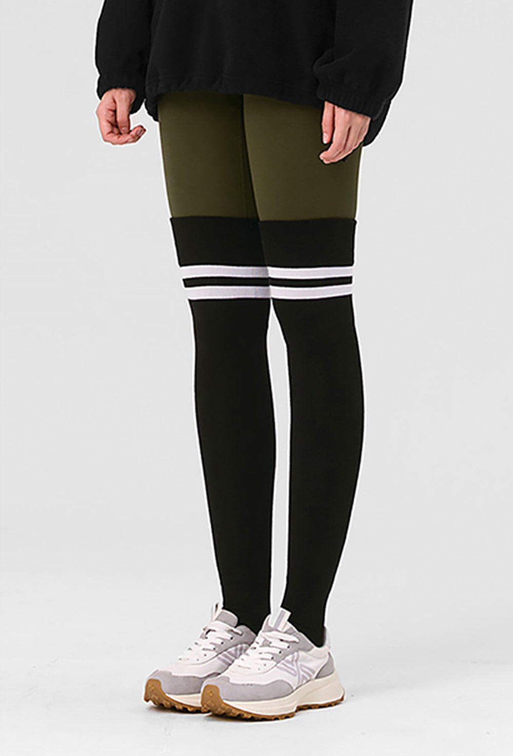 XEXYMIX Double Line Over Knee Socks