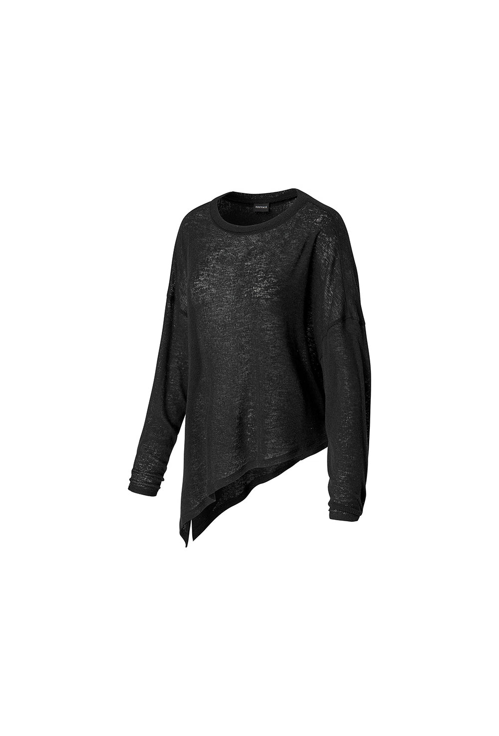 Side Slit Cover Up Long Sleeve - Black