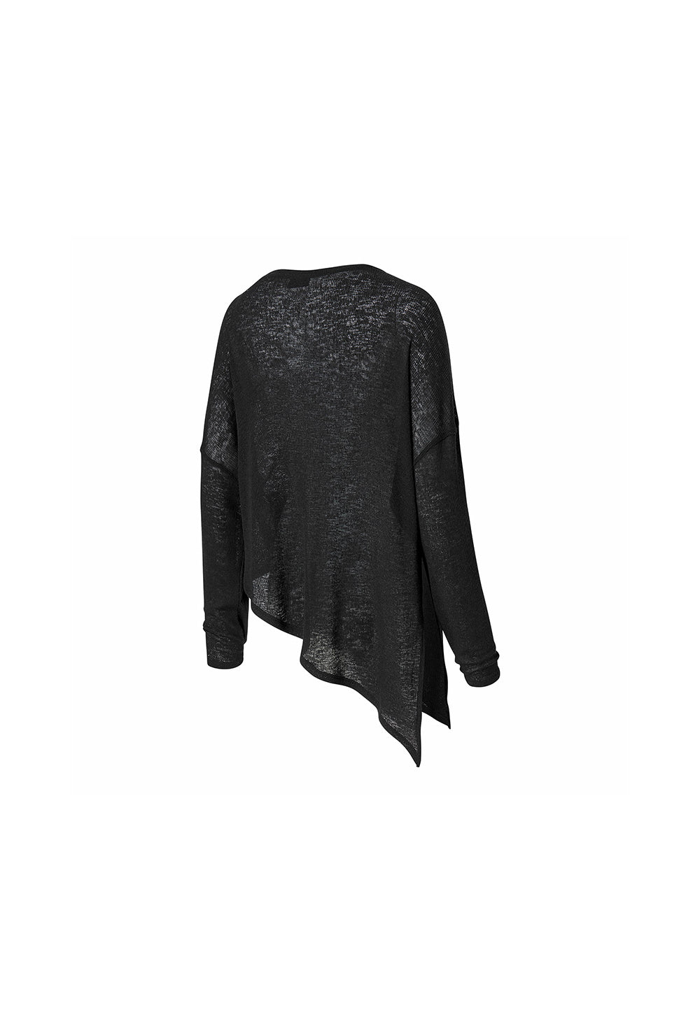Side Slit Cover Up Long Sleeve - Black