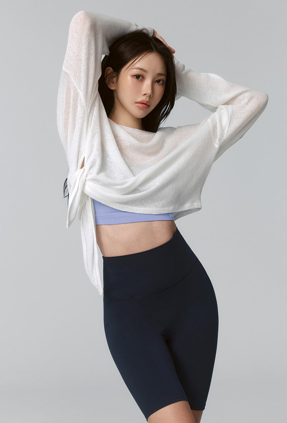 Side Slit Cover Up Long Sleeve - Ivory