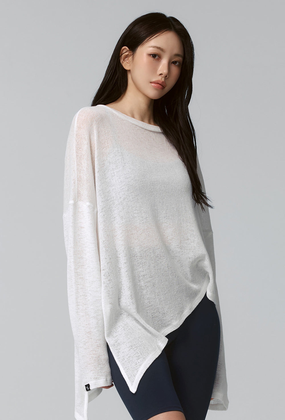 Side Slit Cover Up Long Sleeve - Ivory