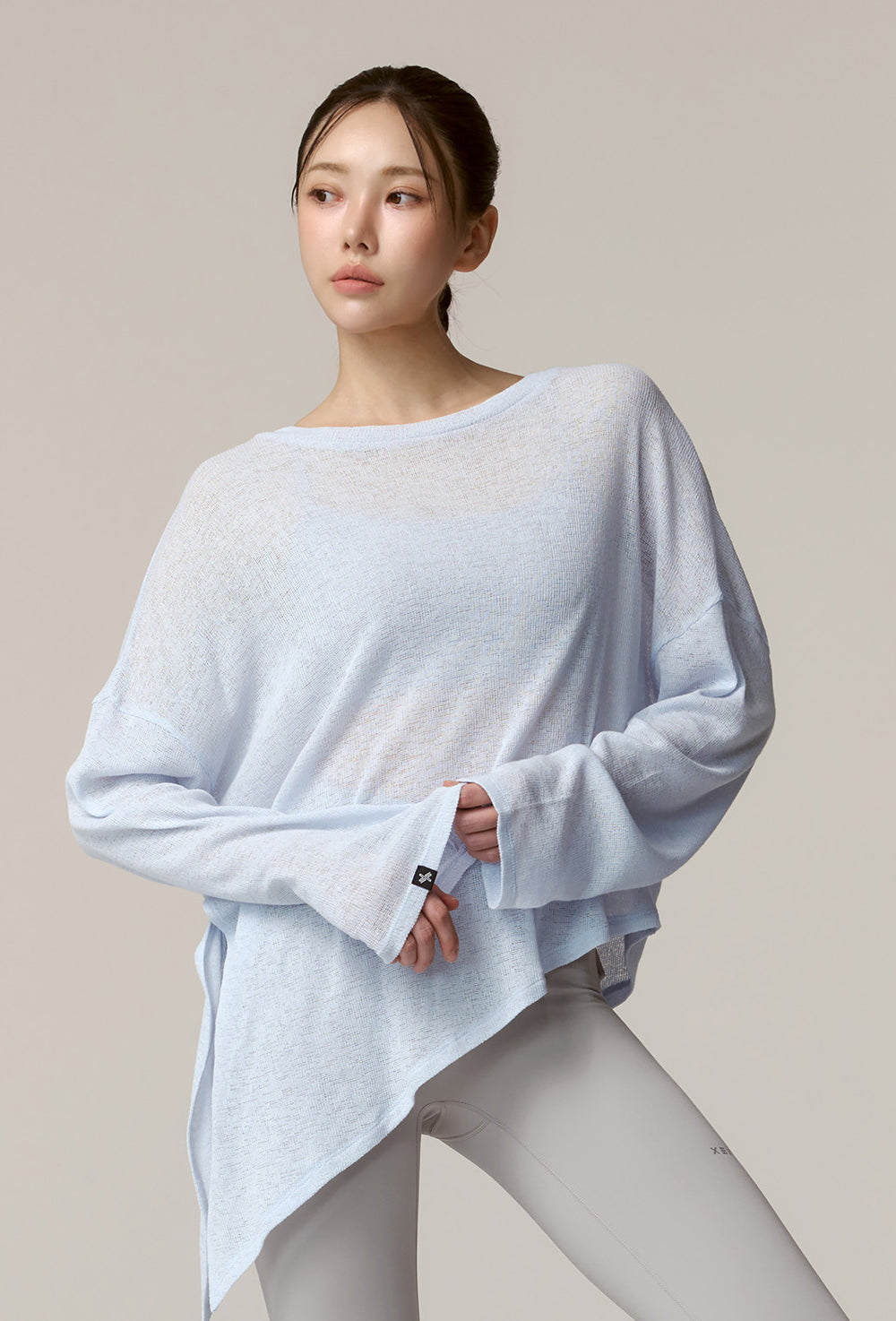Side Slit Cover Up Long Sleeve - Clear Sky