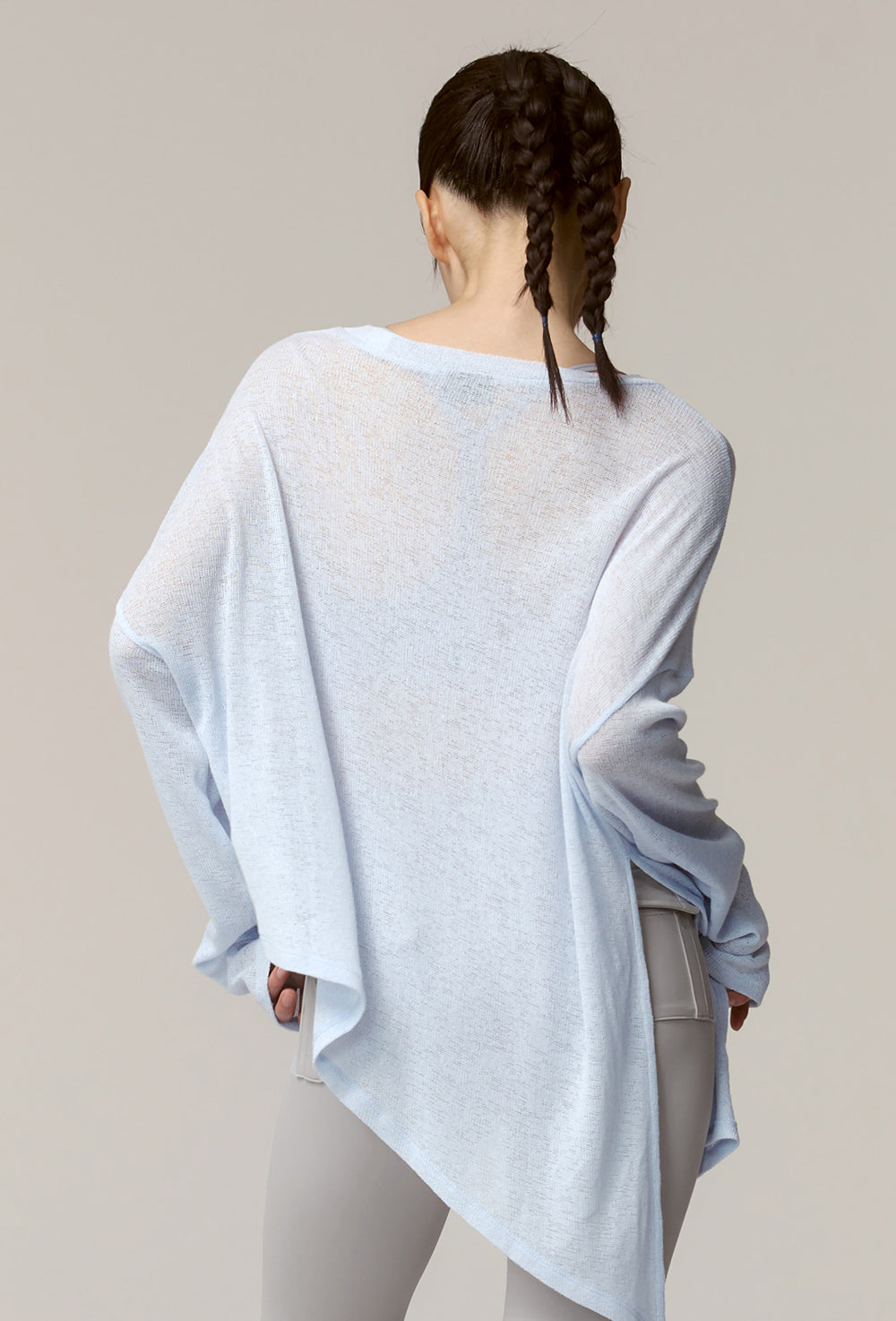 Side Slit Cover Up Long Sleeve - Clear Sky