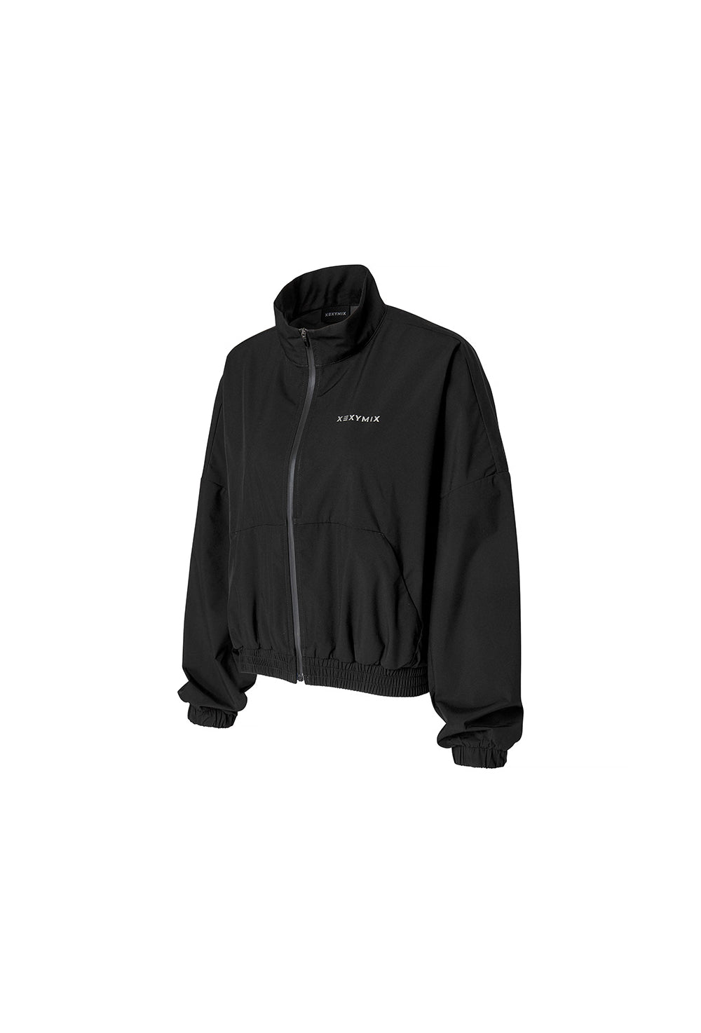 Light Highneck Crop Jumper - Black