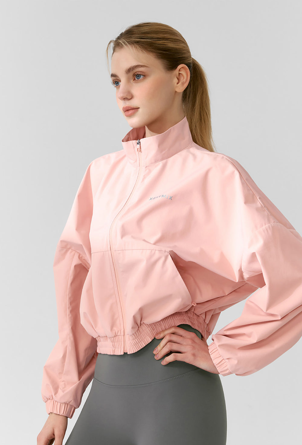 Light Highneck Crop Jumper - Strawberry Blush