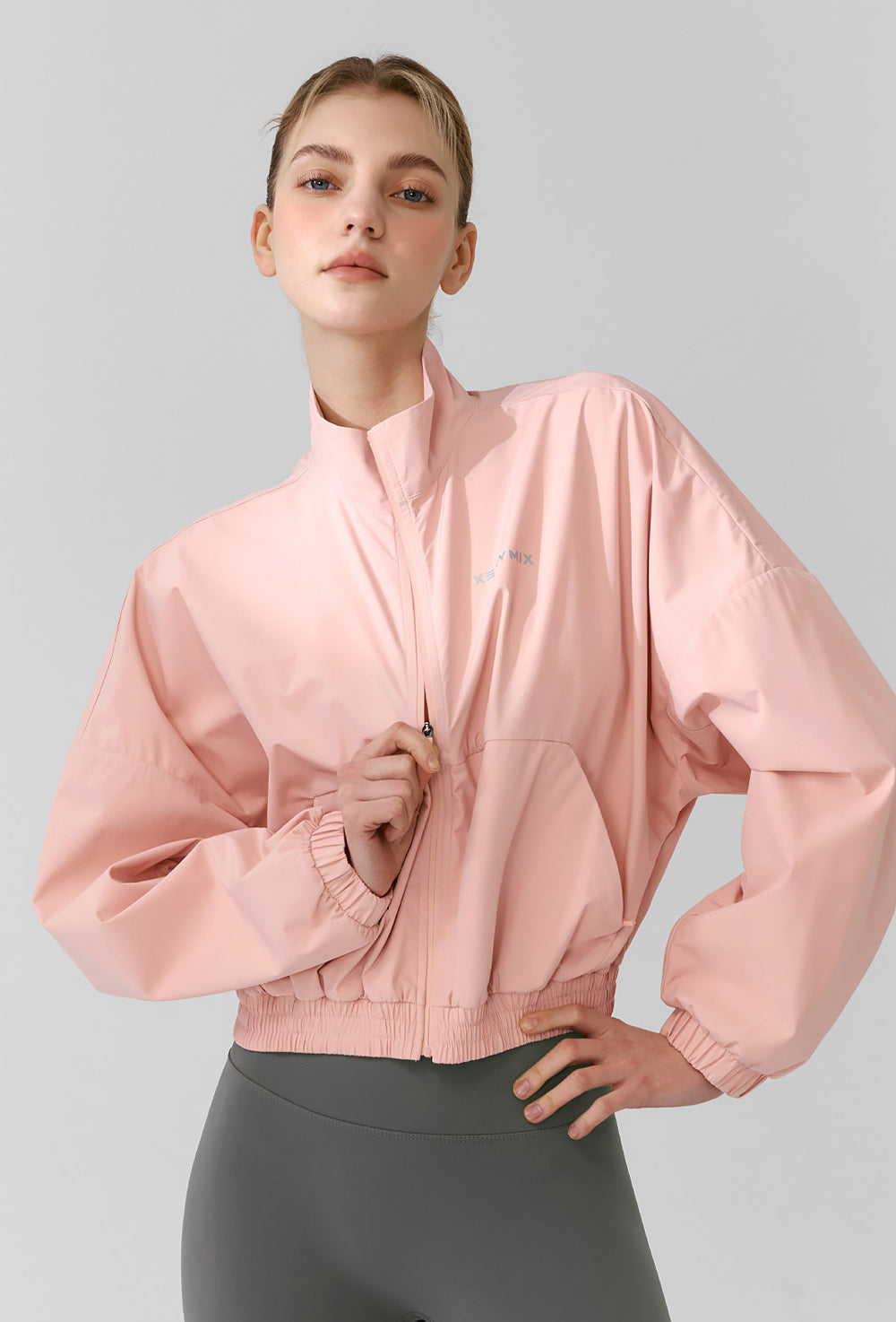 Light Highneck Crop Jumper - Strawberry Blush