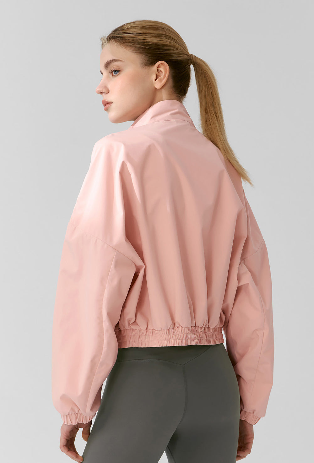 Light Highneck Crop Jumper - Strawberry Blush