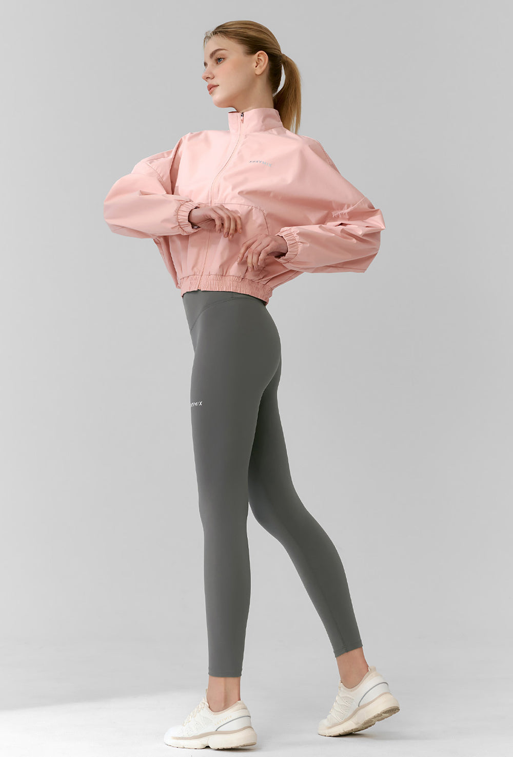 Light Highneck Crop Jumper - Strawberry Blush