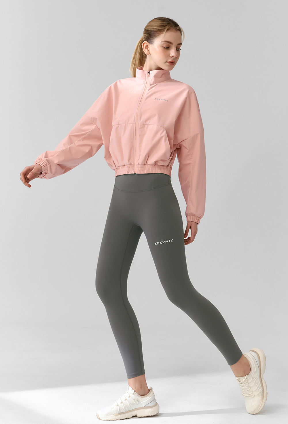Light Highneck Crop Jumper - Strawberry Blush