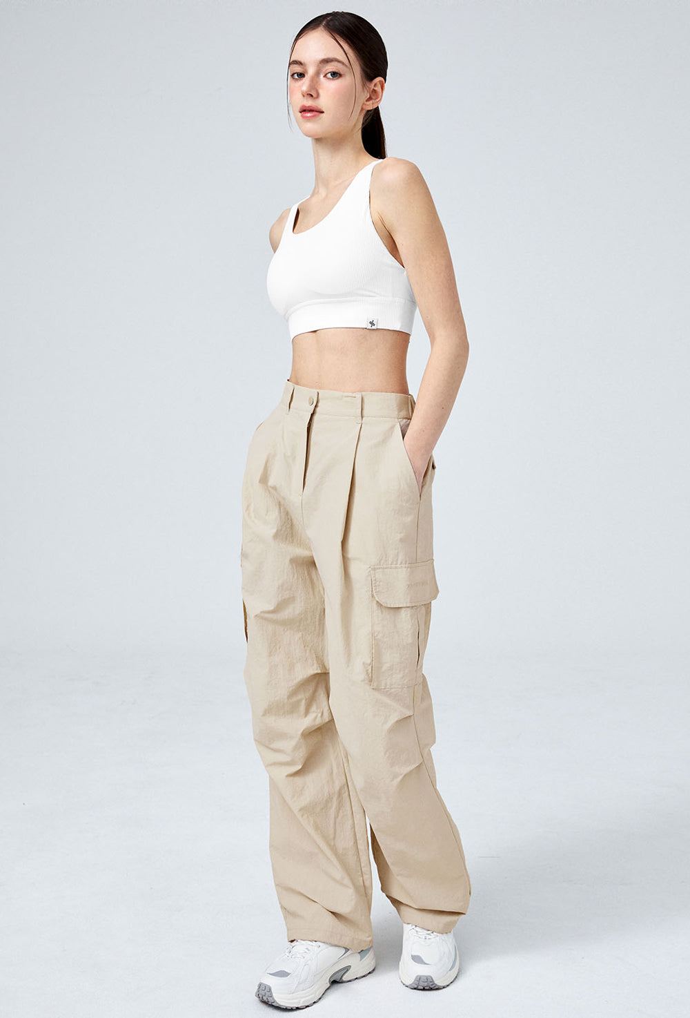 Comfort Utility Wide Pants - Breeze Beige