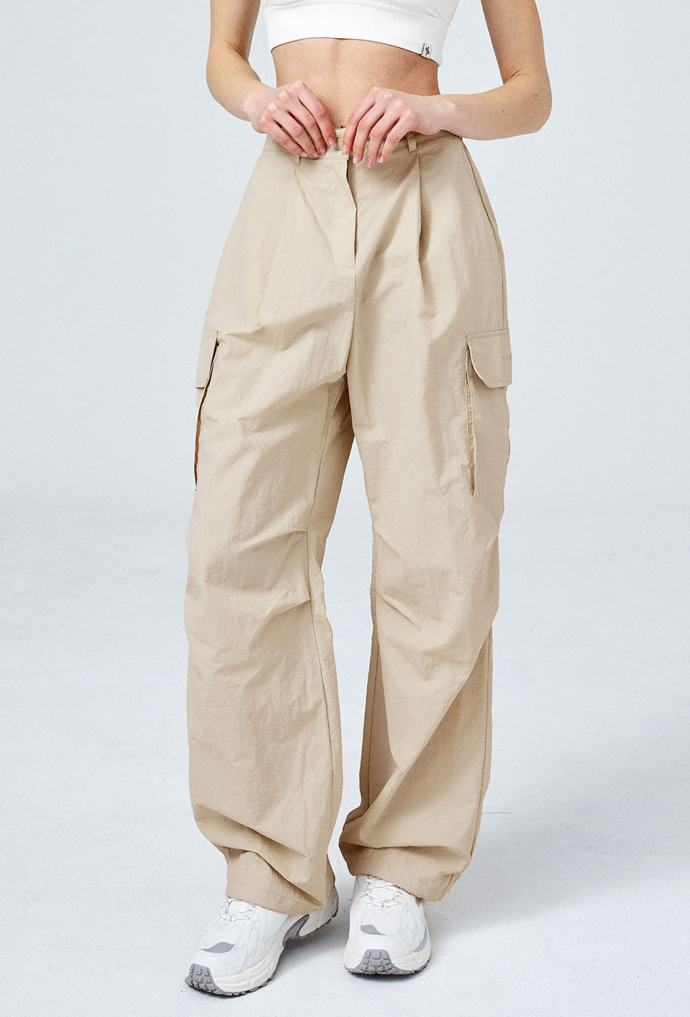 Comfort Utility Wide Pants - Breeze Beige