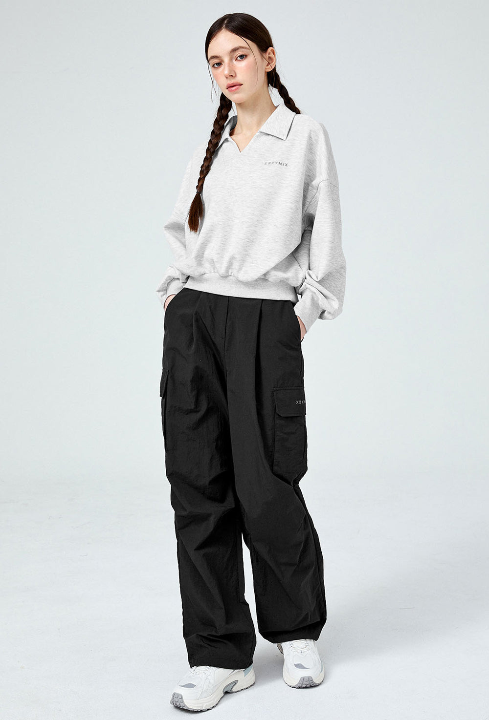 Comfort Utility Wide Pants - Black