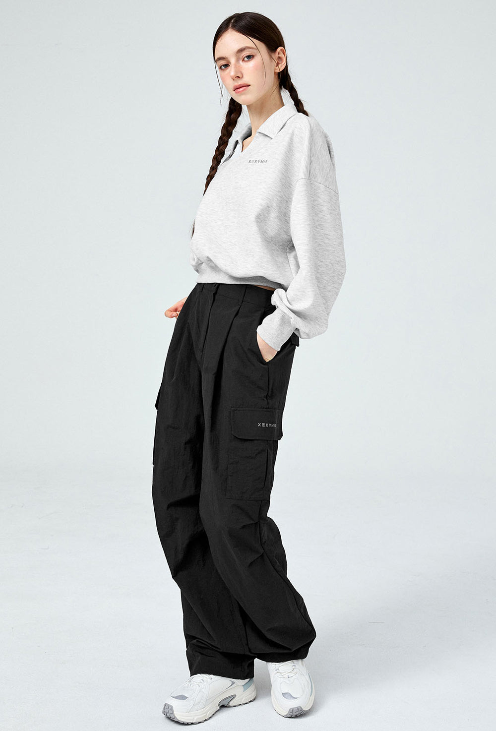 Comfort Utility Wide Pants - Black