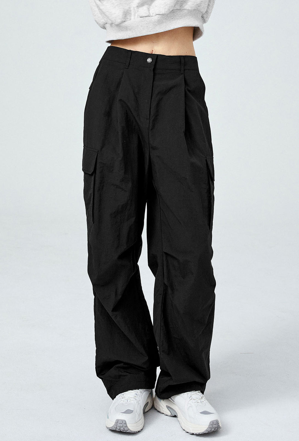 Comfort Utility Wide Pants - Black