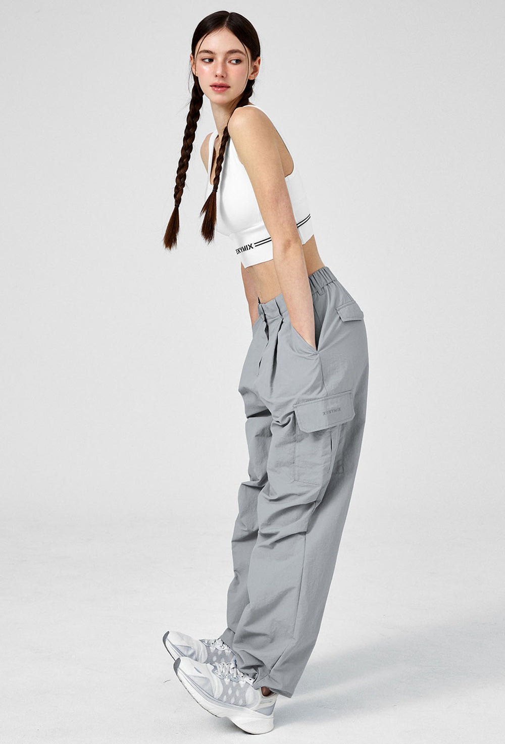 Comfort Utility Wide Pants - Air Gray
