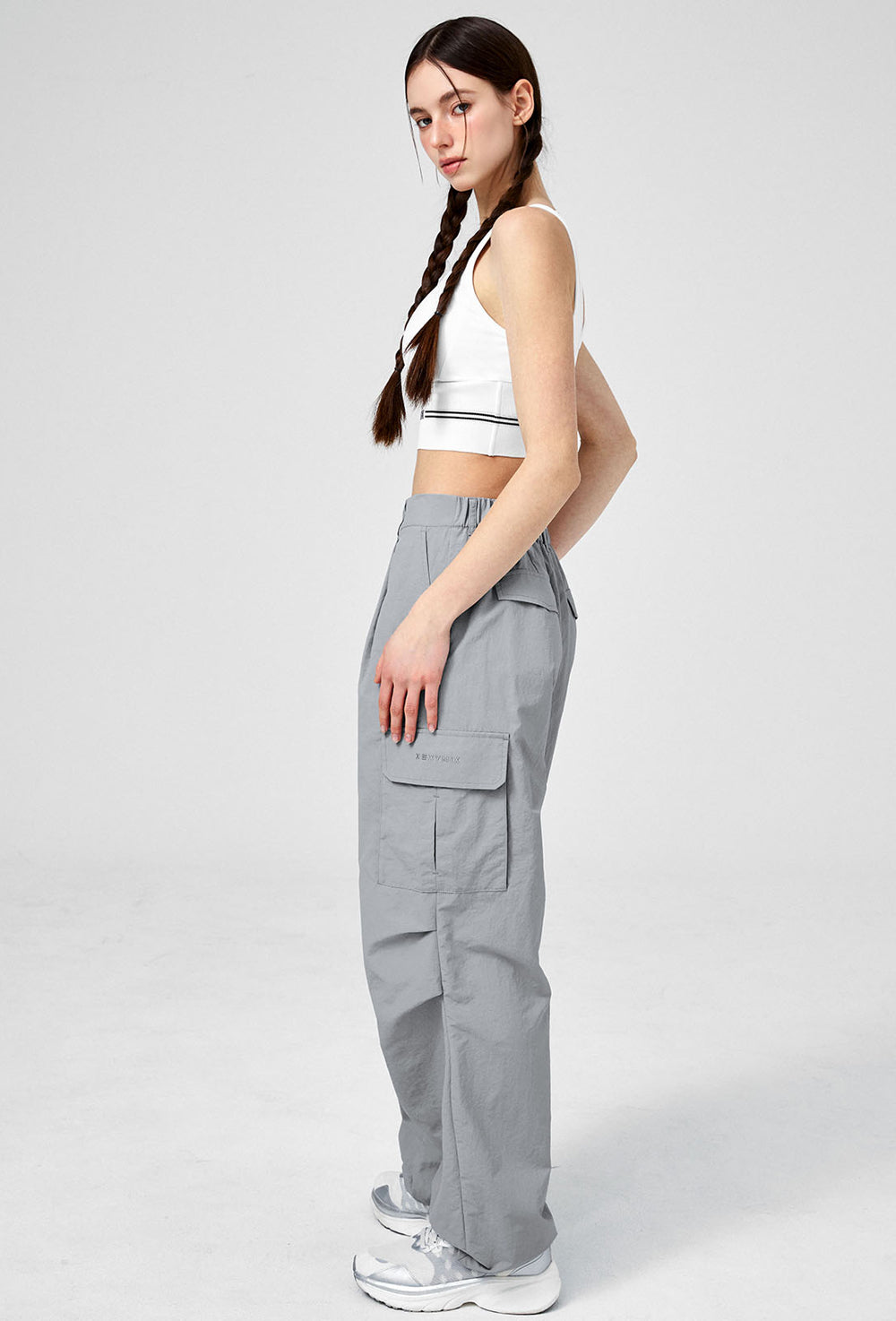 Comfort Utility Wide Pants - Air Gray