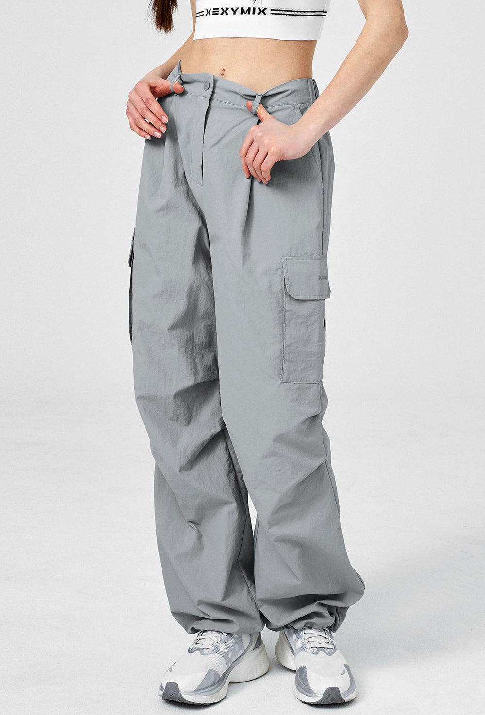 Comfort Utility Wide Pants - Air Gray