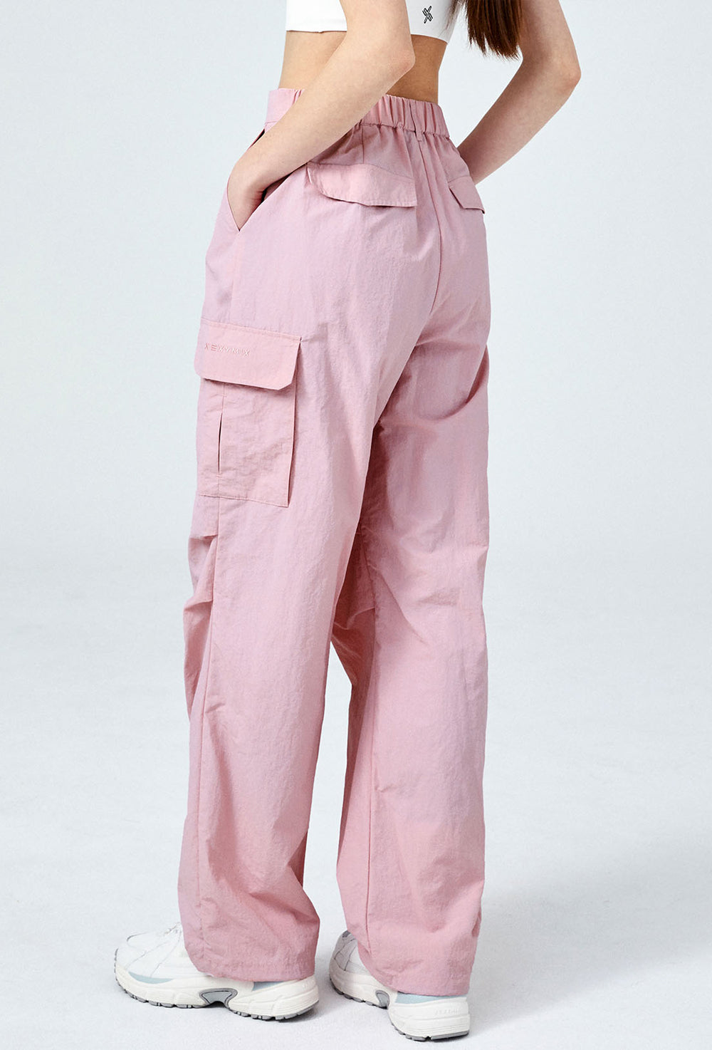 Comfort Utility Wide Pants - Pink Bloom