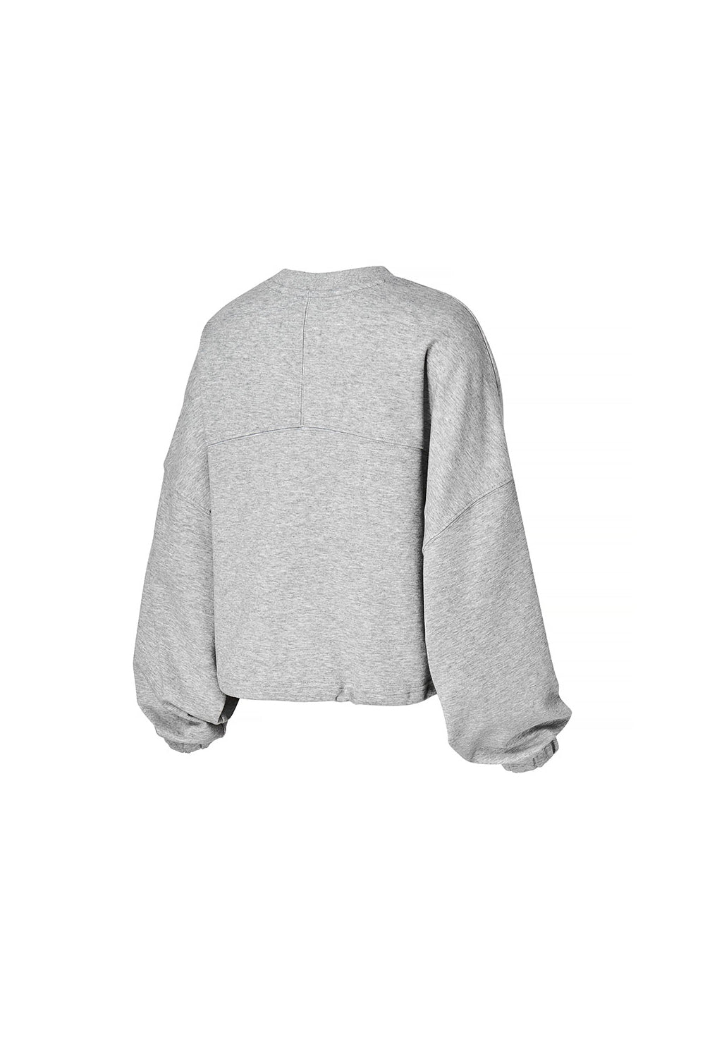 Fine Cotton Loose Fit Cropped Sweatshirt - Melange Gray