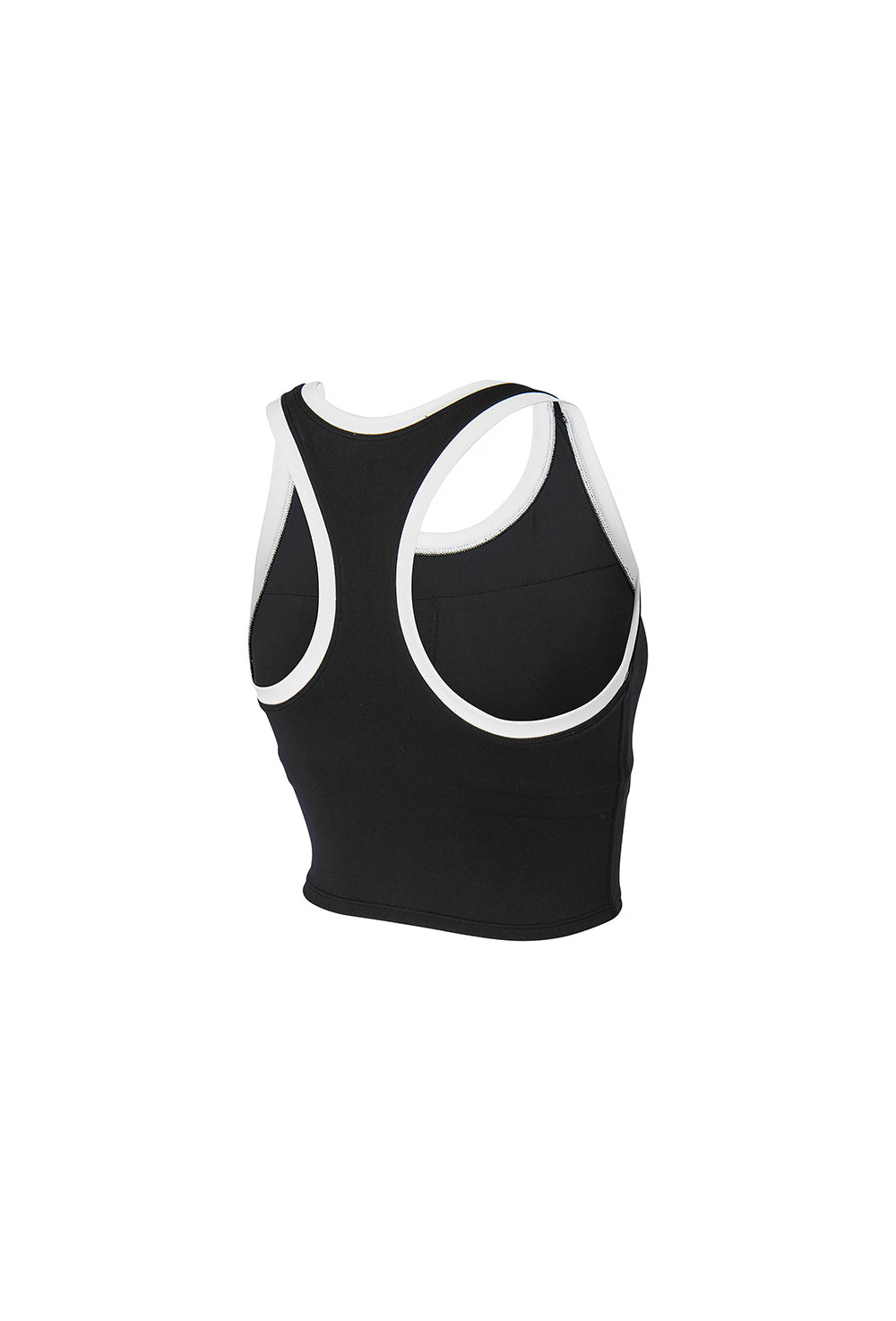 Sporty Logo Color Combination Bra Top - Black