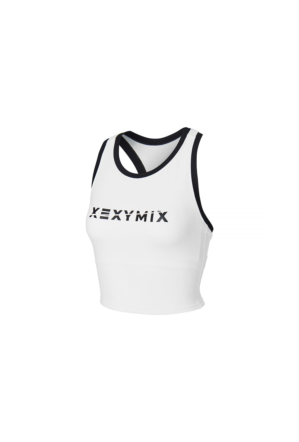 Sporty Logo Color Combination Bra Top - Ivory
