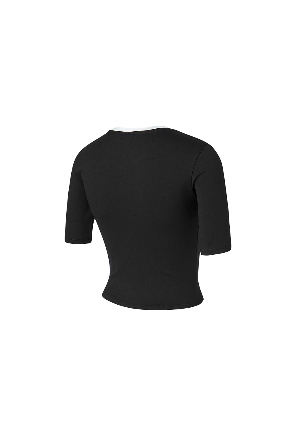 Sporty Logo Color Combination Crop Top - Black