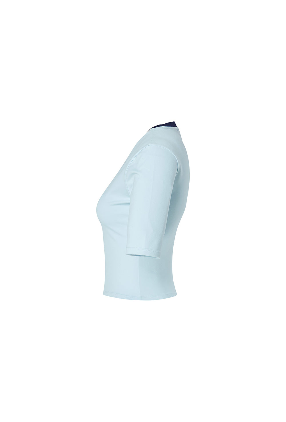 Sporty Logo Color Combination Crop Top - River Blue
