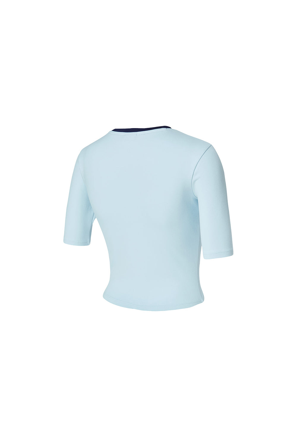 Sporty Logo Color Combination Crop Top - River Blue