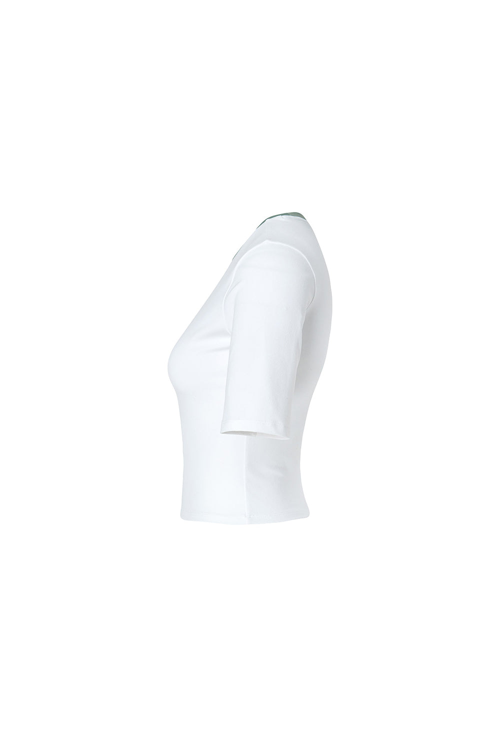 Sporty Logo Color Combination Crop Top - Ivory