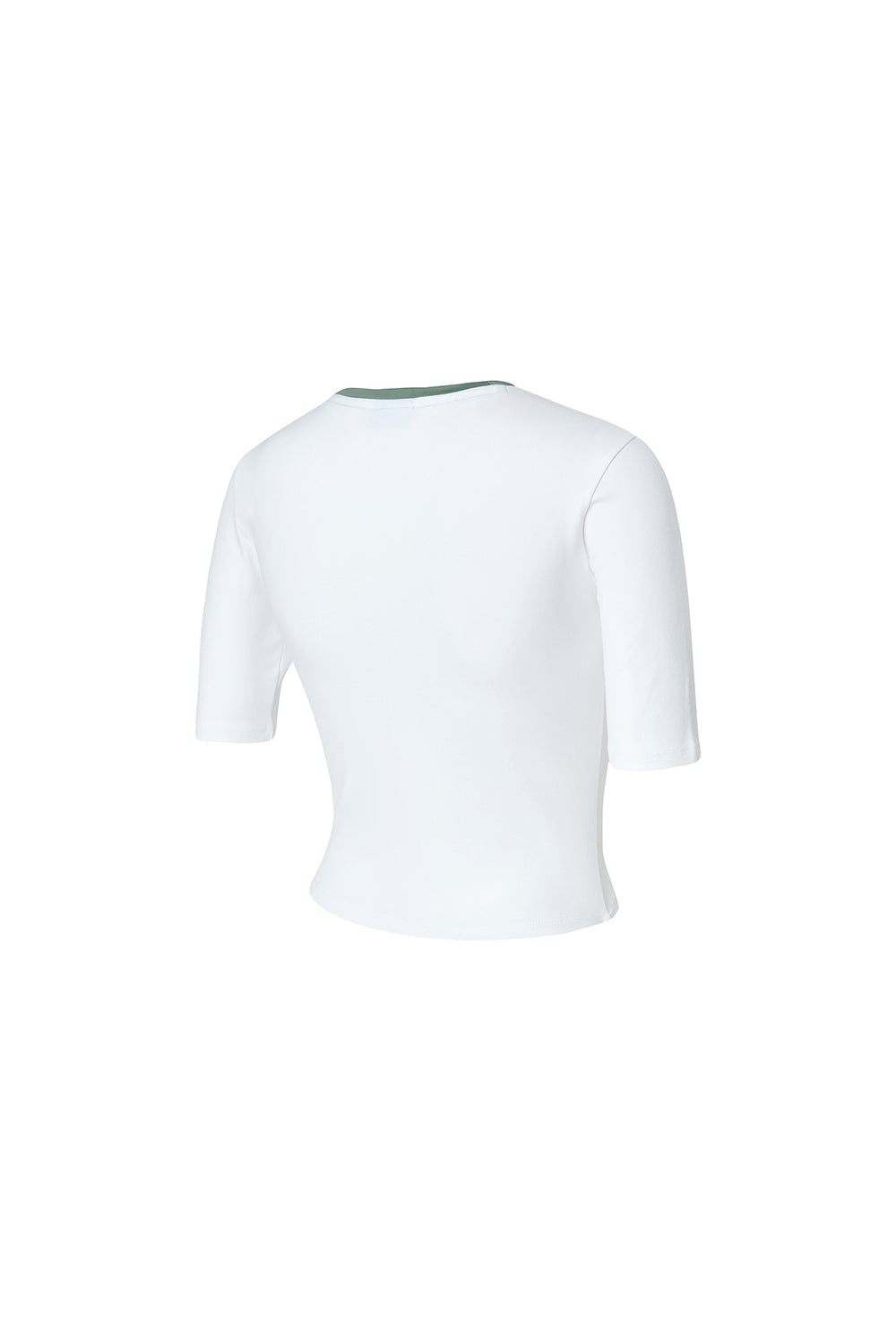 Sporty Logo Color Combination Crop Top - Ivory