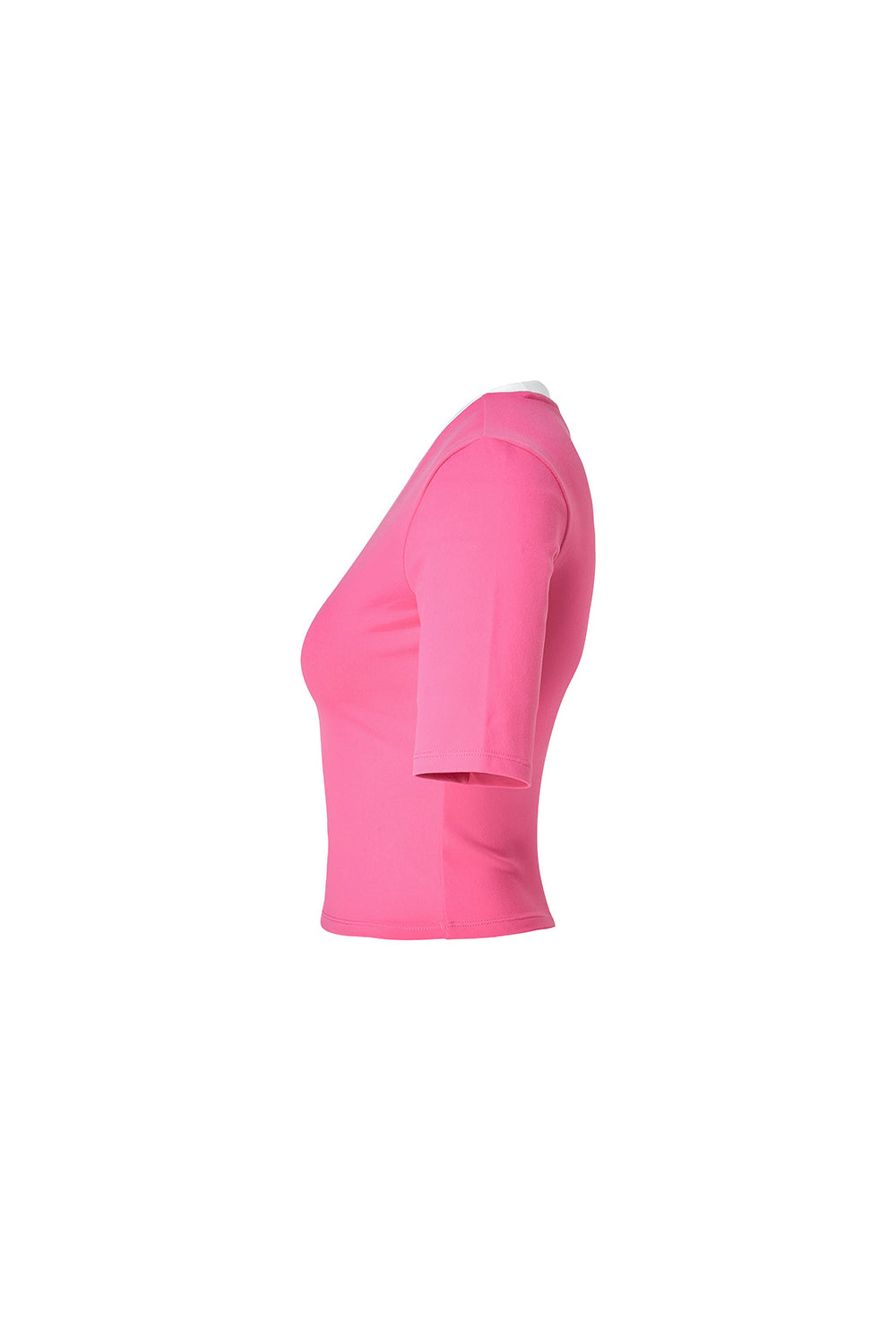 Sporty Logo Color Combination Crop Top - Plum Pink