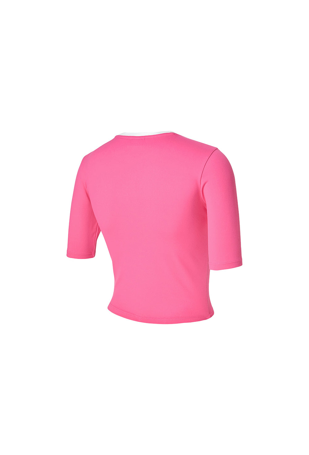 Sporty Logo Color Combination Crop Top - Plum Pink