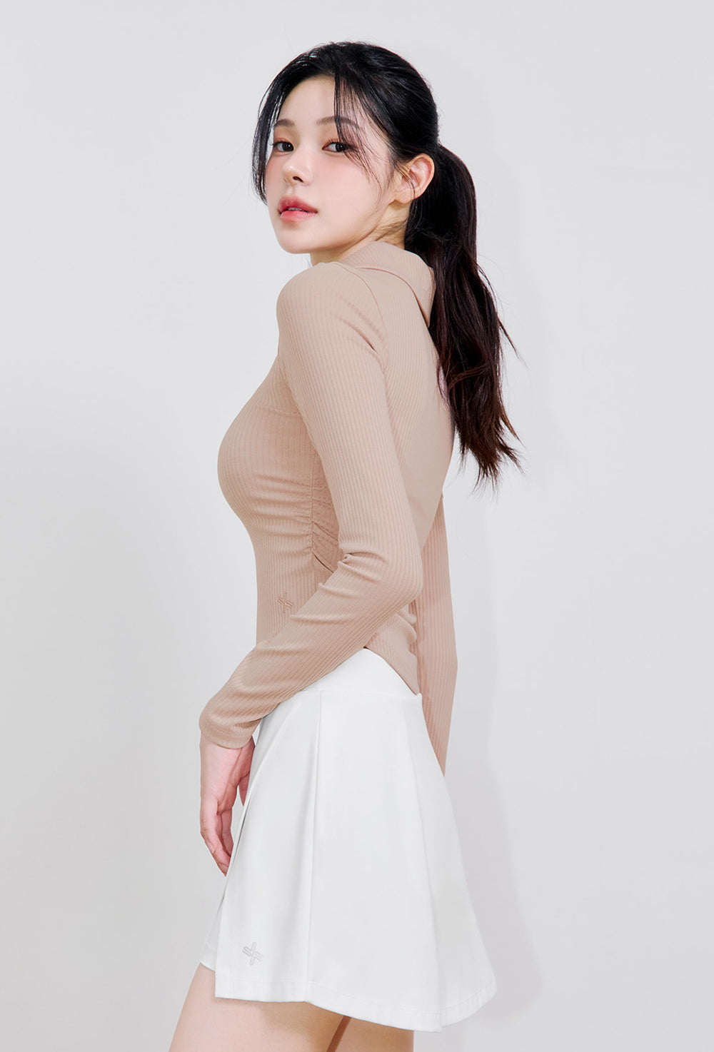 Soft Lip Open Collar Long Sleeve - Baked Pink