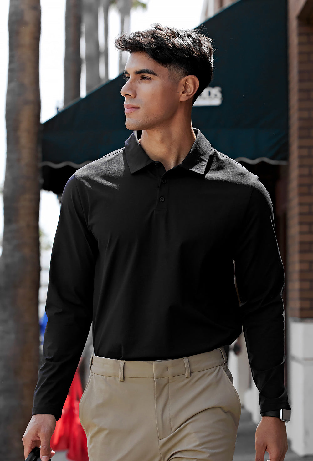 Ecodex Men's Polo Long Sleeve - Black