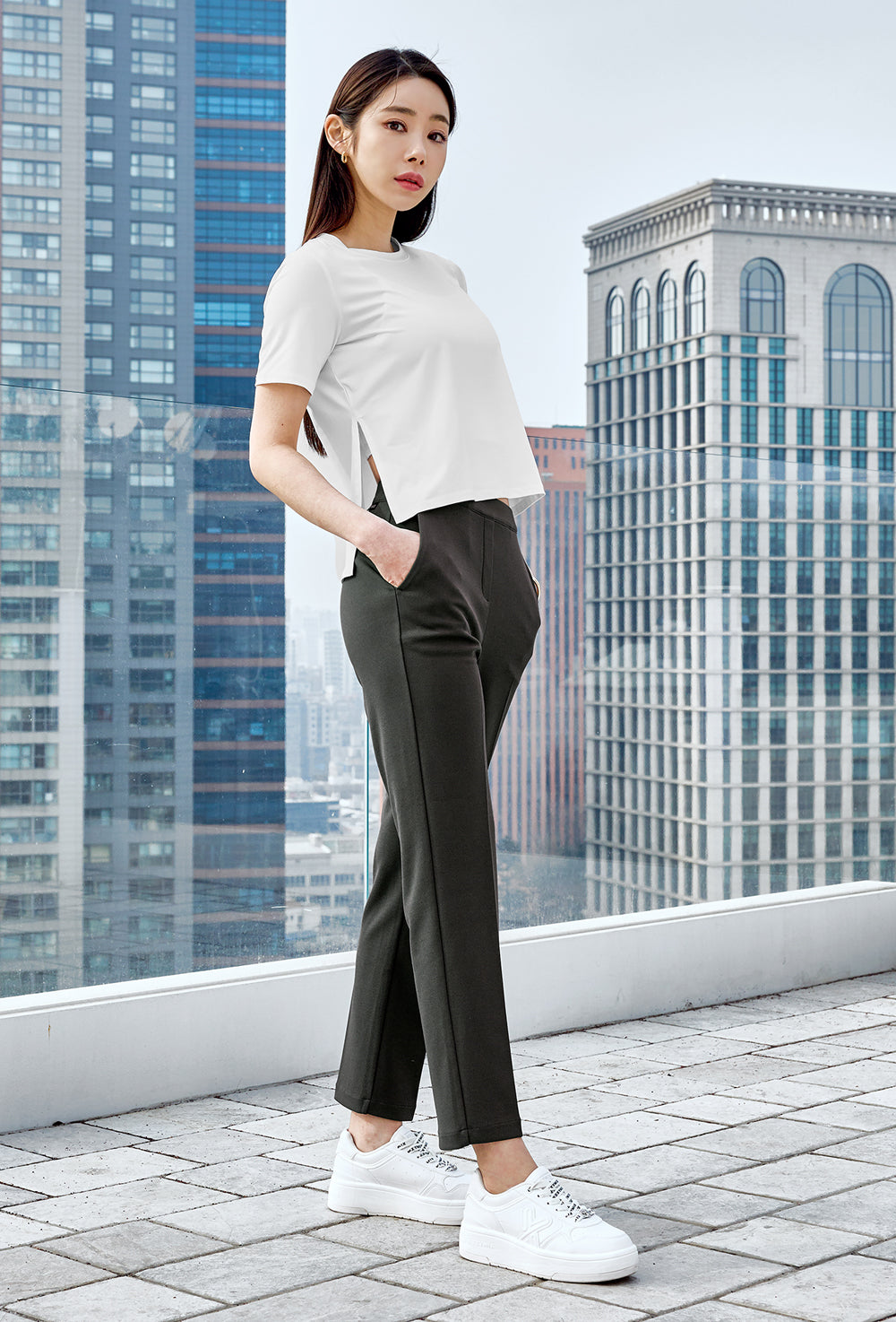 Stretch Banding Slacks - Formal Gray