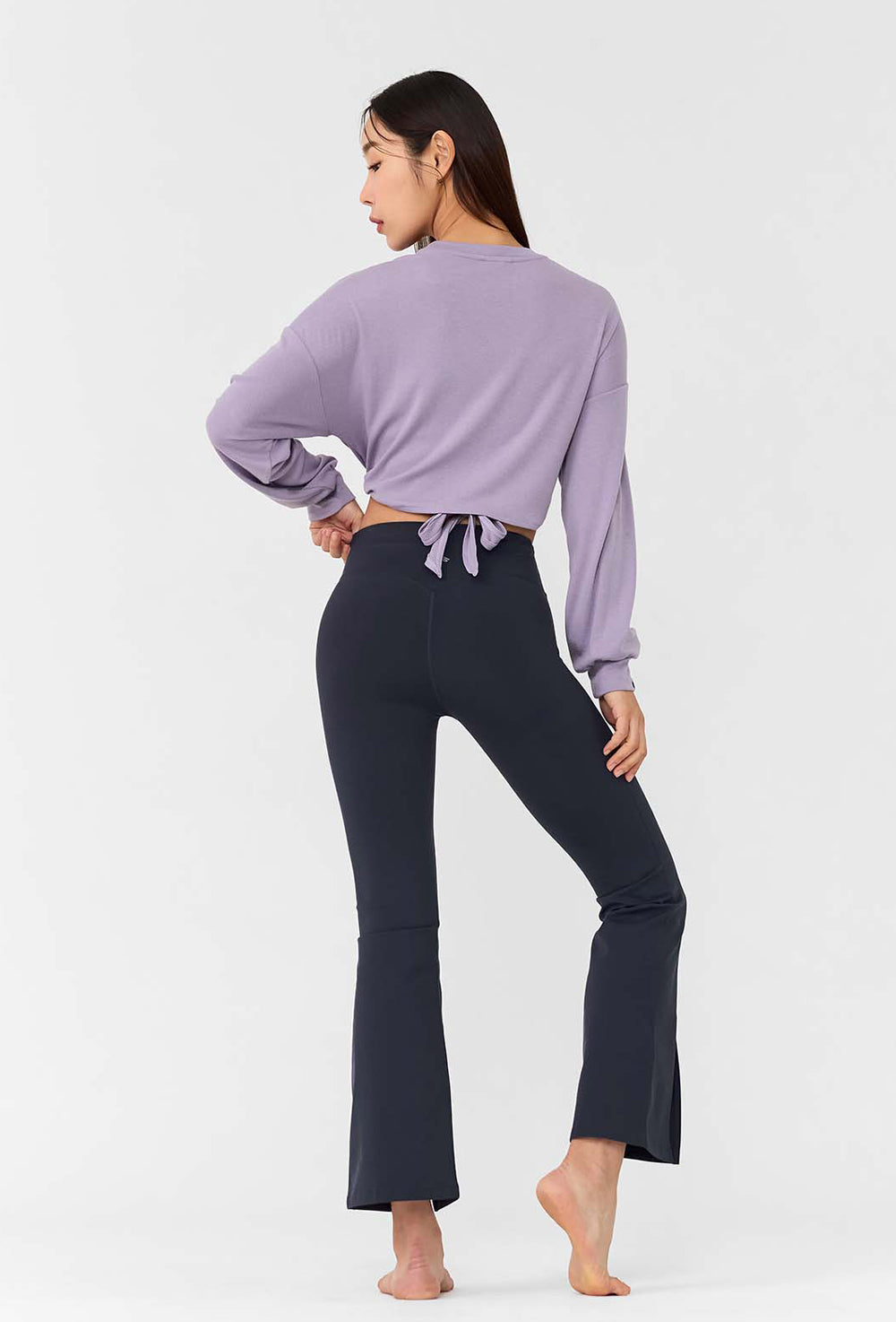 XELLA Intention Napping Boots Cut Slit Pants - Evening Blue