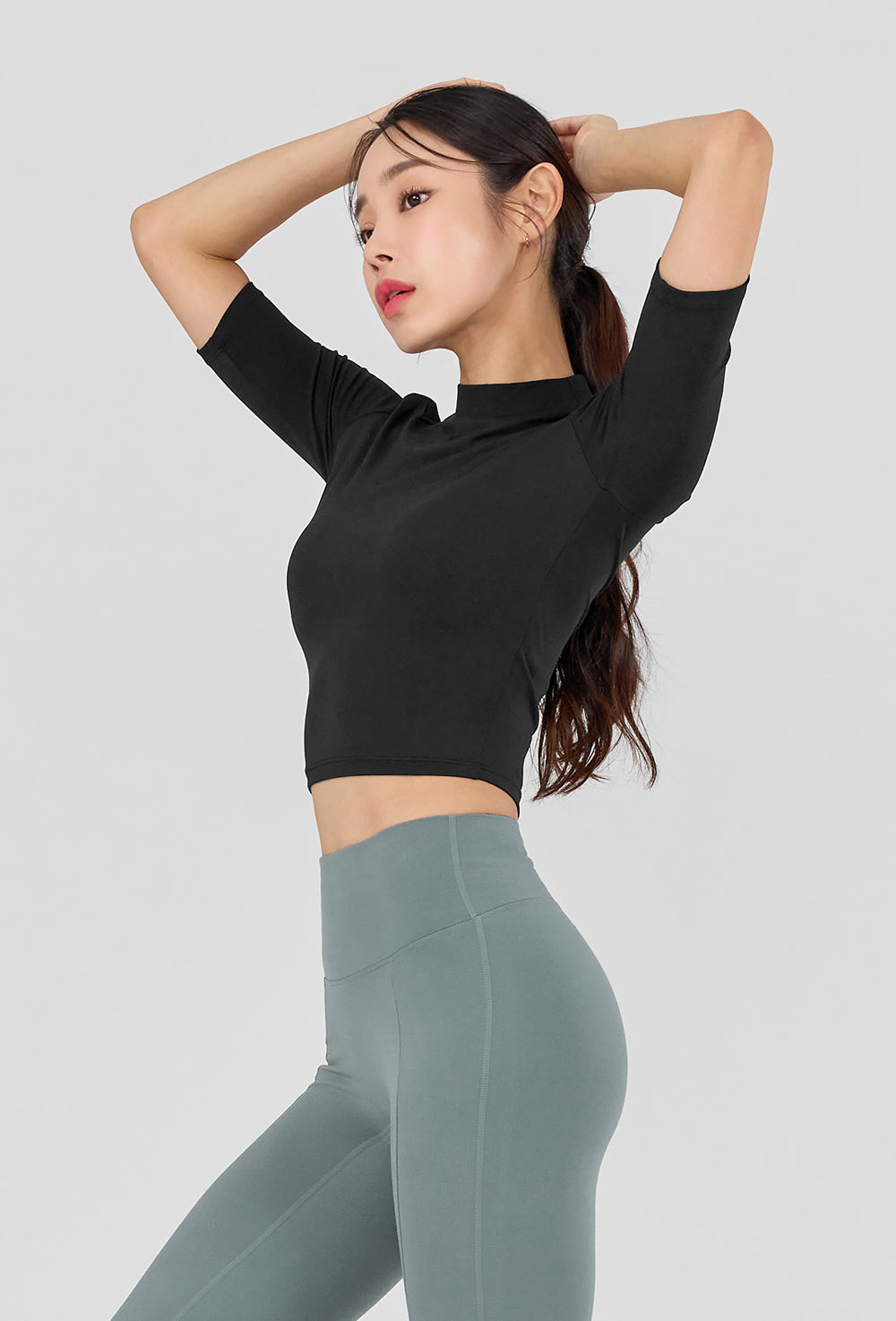 Half neck short sleeve - Black