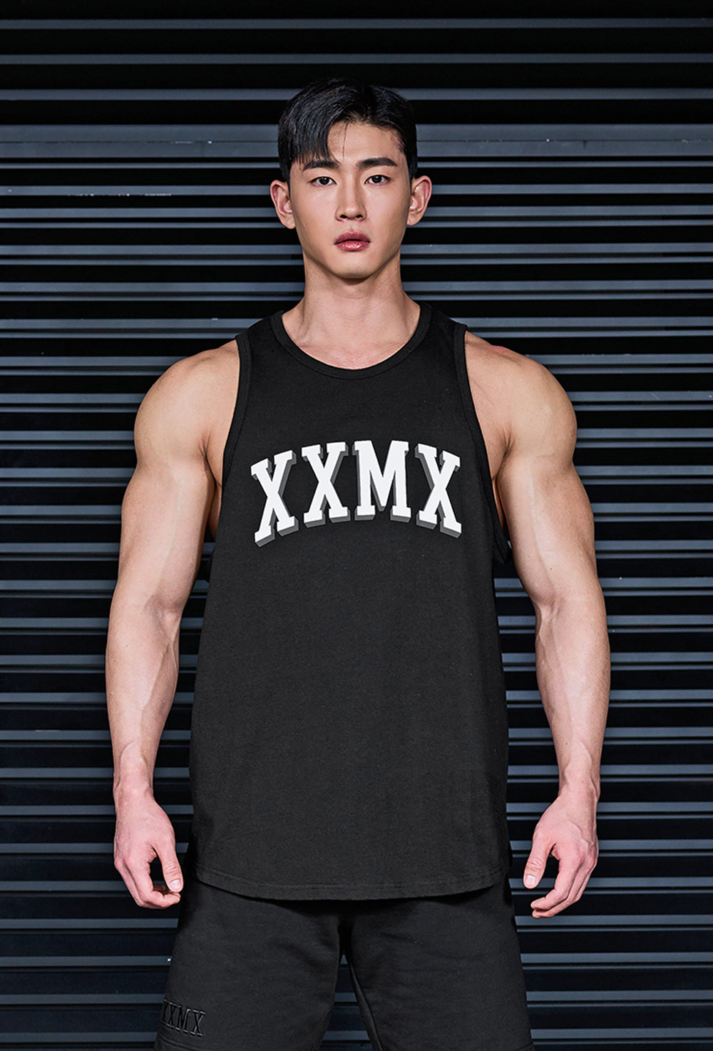 Pure Cotton Arch Logo Sleeveless - Black