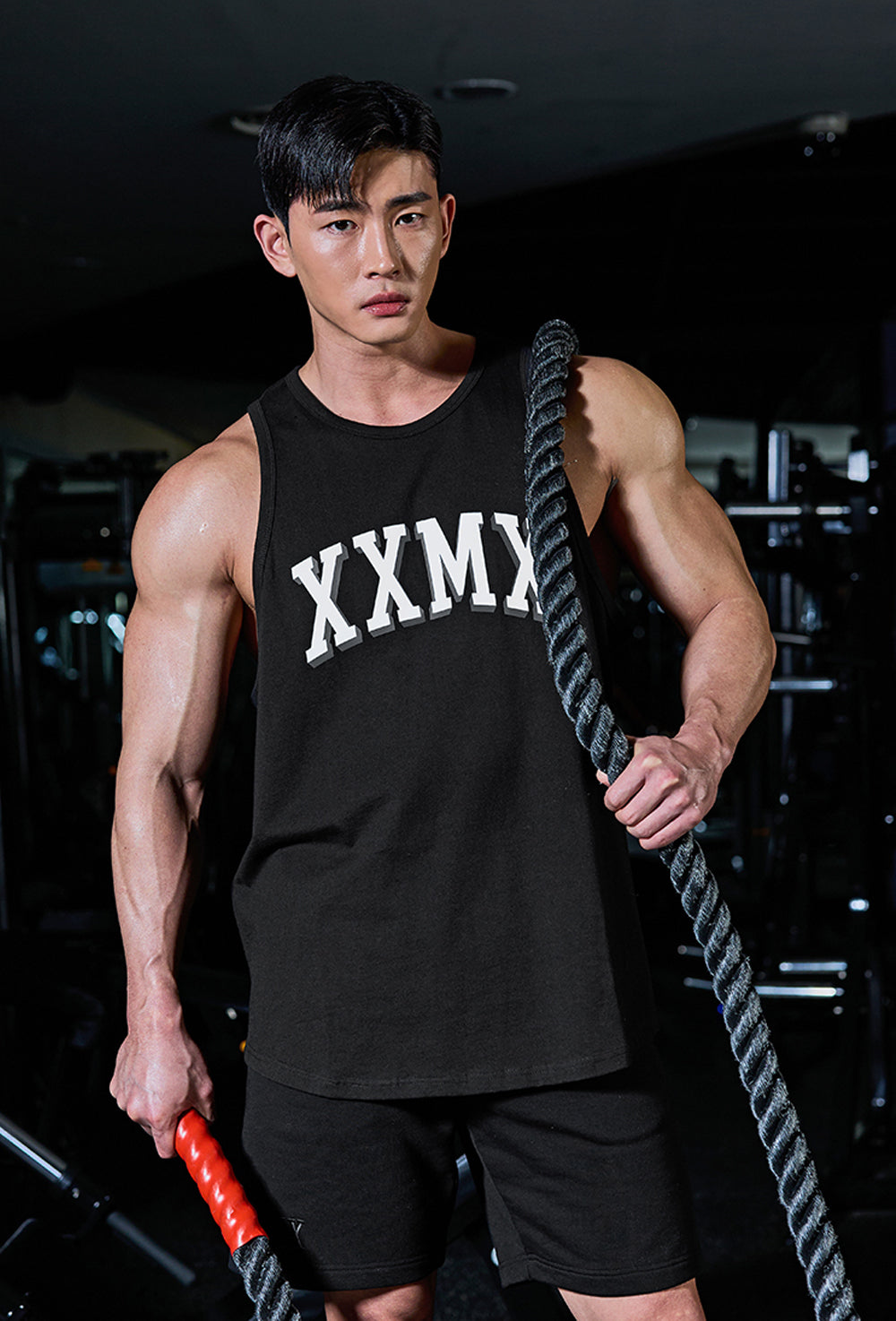 Pure Cotton Arch Logo Sleeveless - Black