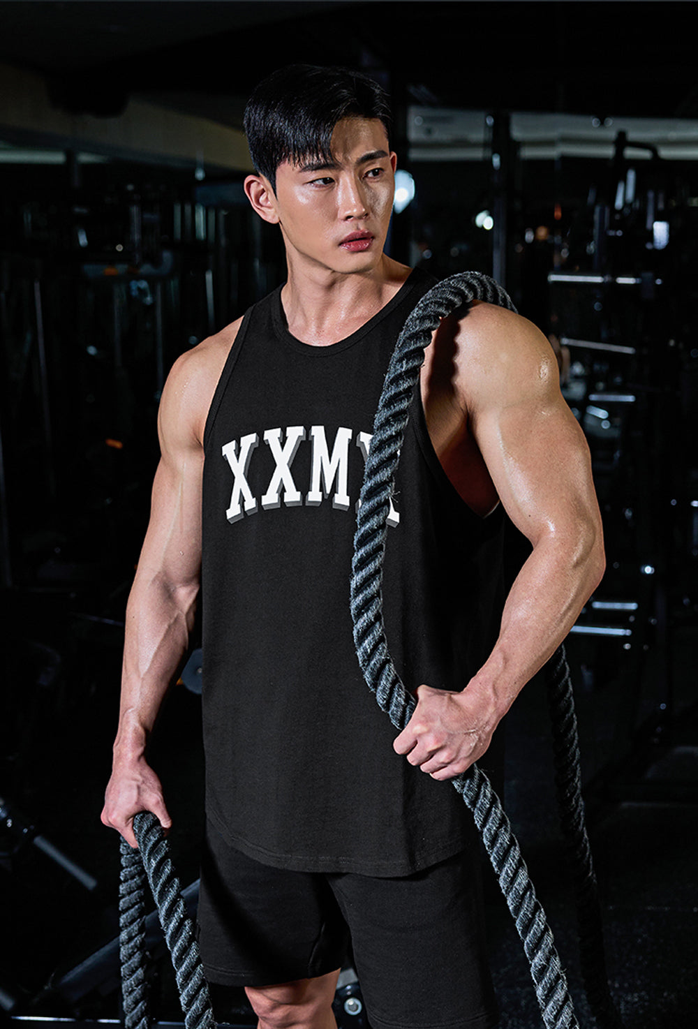 Pure Cotton Arch Logo Sleeveless - Black