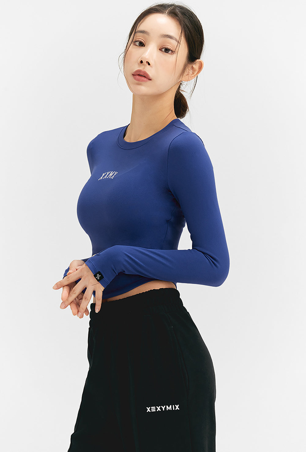 Cotton Like Finger Hole Long Sleeve - Dream Blue
