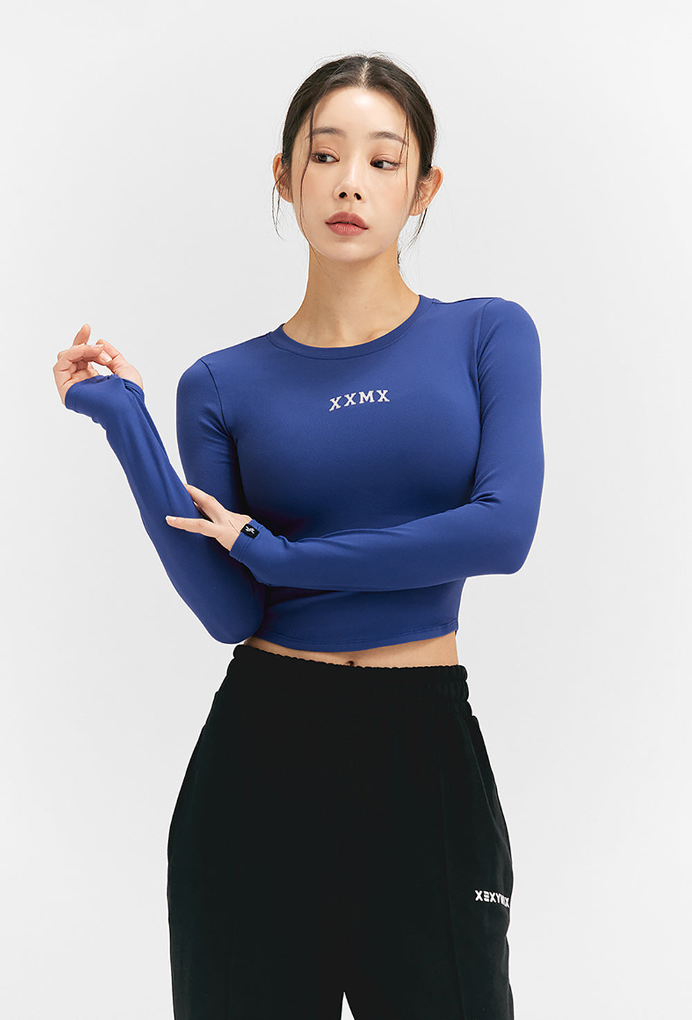 Cotton Like Finger Hole Long Sleeve - Dream Blue