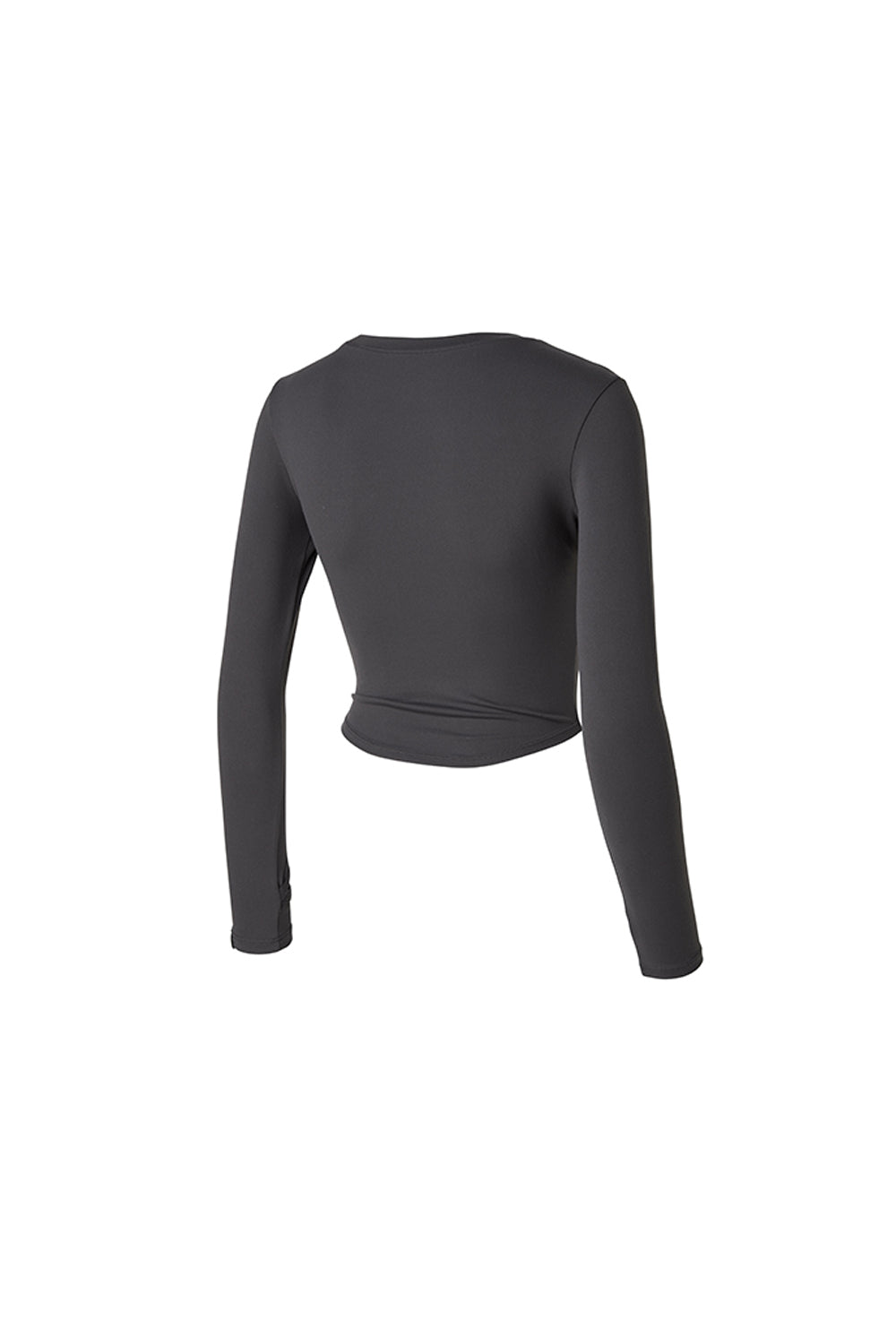 Cotton Like Finger Hole Long Sleeve - Jet Chacoal