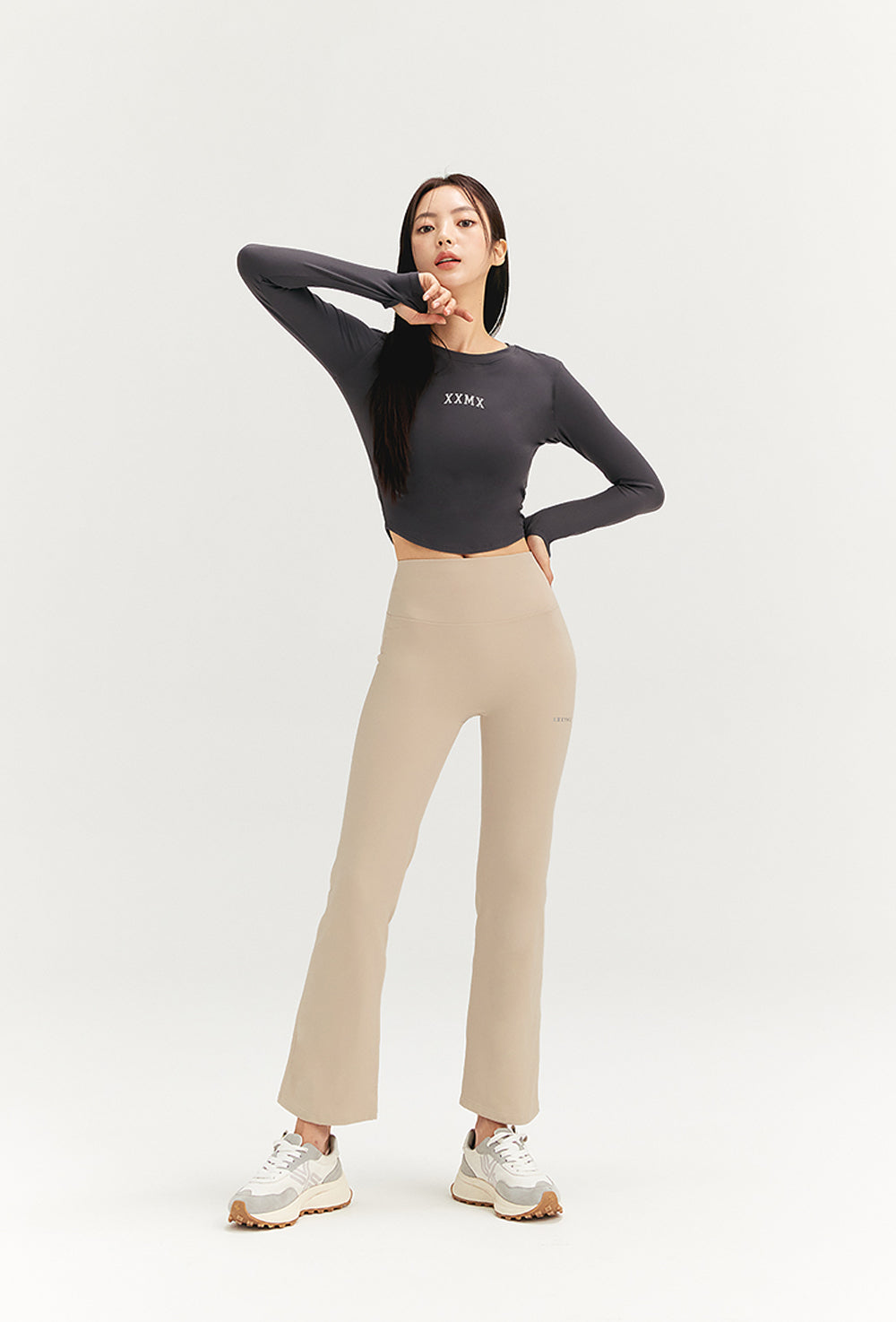 Cotton Like Finger Hole Long Sleeve - Jet Chacoal
